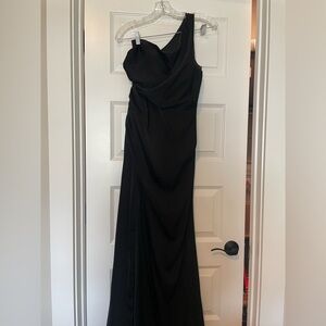 Stacees Black One Shoulder Bridesmaids Dress